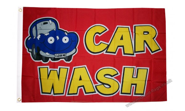 Car Wash Cartoon Flag